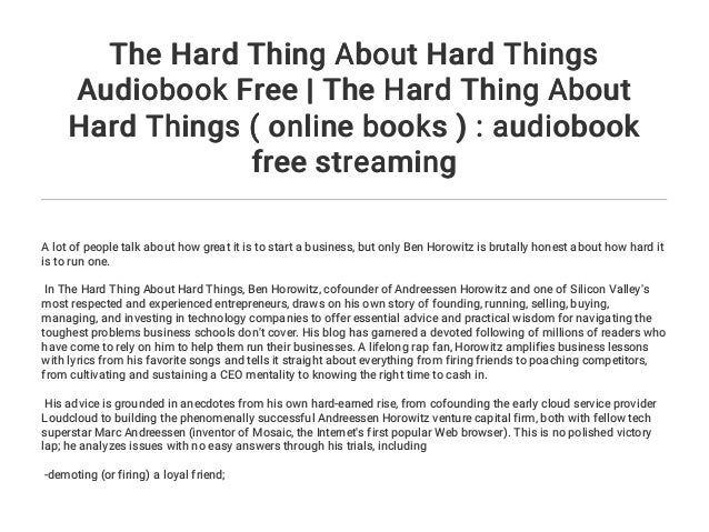 the hard thing about hard things book the hard thing about hard things book
