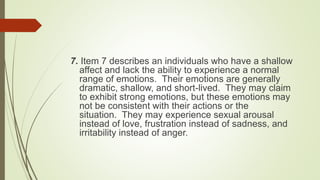 The hare psychopathy checklist | PPTX