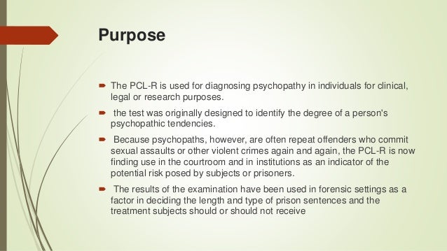 the hare psychopathy checklist revised is quizlet forensics