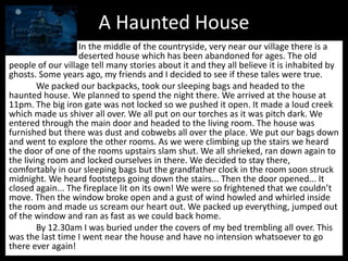 essay on the haunted house