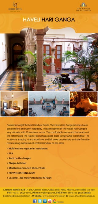 The Haveli Hari Ganga - A Luxurious Haridwar Hotel Offering Luxurious Amenities
