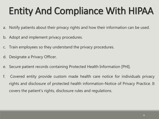 Hipaa Portability Rights The Health Insurance Portability and Accountability Act | PPTX