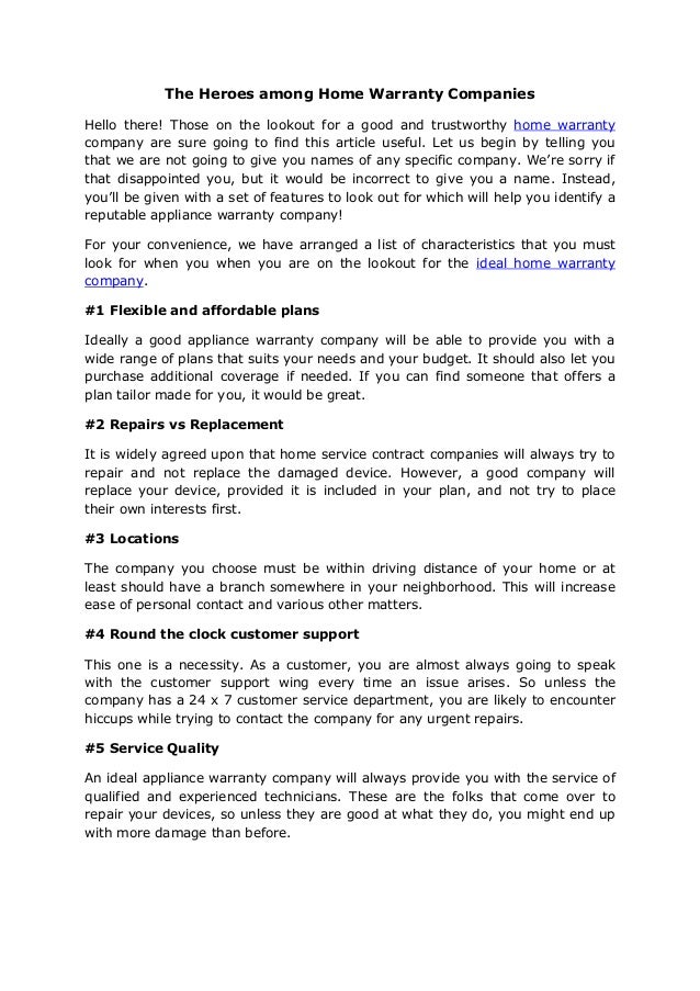 Home Warranty Companies >> The Heroes Among Home Warranty Companies Home Warranty Companies >> The Heroes Among Home Warranty Companies