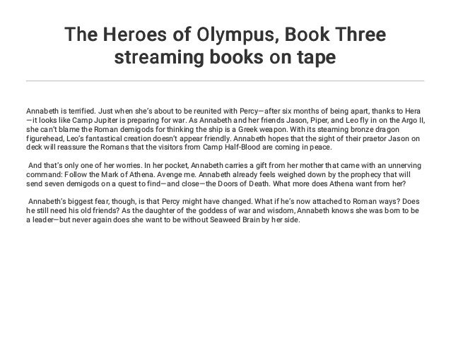 The Heroes Of Olympus Book Three Streaming Books On Tape