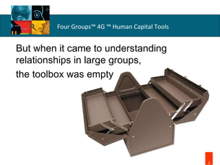 But when it came to understanding relationships in large groups,  the toolbox was empty 