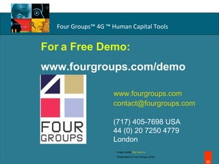www.fourgroups.com   [email_address]   (717) 405-7698 USA   44 (0) 20 7250 4779 London Image credits  http://sxc.hu   Presentation © Four Groups (USA) For   a Free Demo: www.fourgroups.com/demo 
