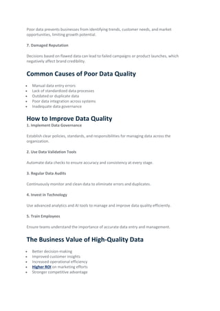The Hidden Costs of Poor Data Quality in Business Decisions and How to ...