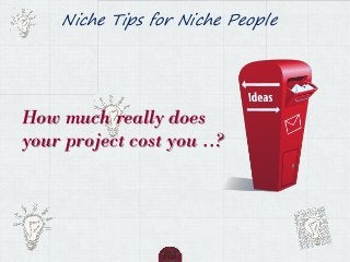 Niche Tips for Niche People
How much really does
your project cost you ..?
 