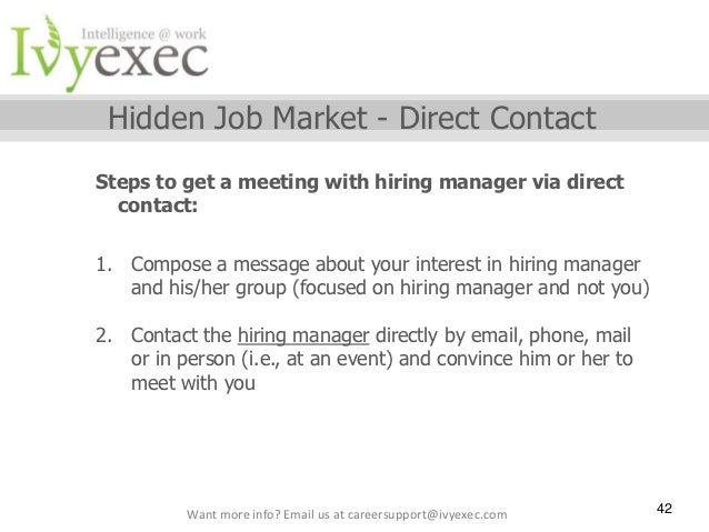 the hidden job market message to hiring manager