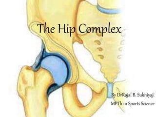 The Hip Complex
By DrRajal B. Sukhiyaji
MPTh in Sports Science
 