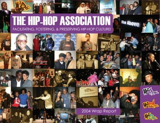 THE HIP-HOP ASSOCIATION
          FACILITATING, FOSTERING, & PRESERVING HIP-HOP CULTURE!




                                               2004 Wrap Report

1: Hip-Hop Association 2004 Wrap Report                       Facilitating, Fostering, & Preserving Hip-Hop Culture!
 