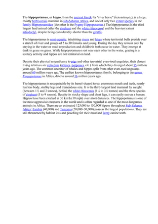 The hippopotamus | PDF