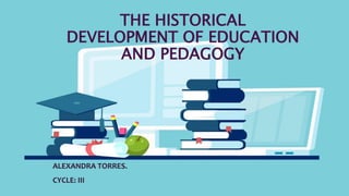 THE HISTORICAL
DEVELOPMENT OF EDUCATION
AND PEDAGOGY
ALEXANDRA TORRES.
CYCLE: III
 