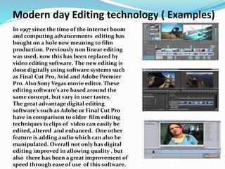 The history and development of editing | PPTX
