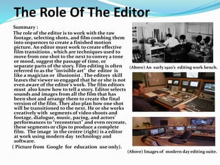 The History And Development Of Editing. | PPTX
