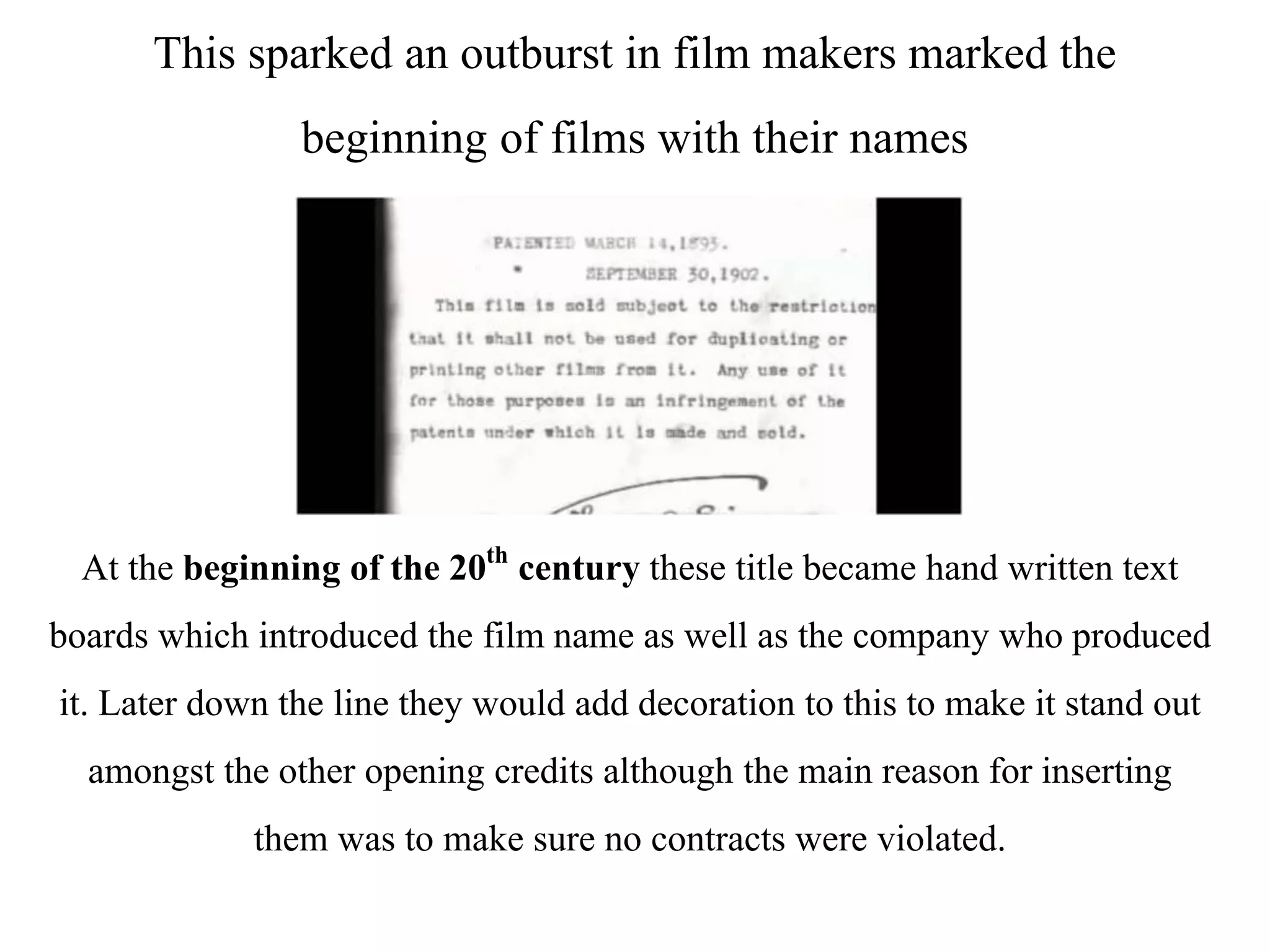 The history of opening credits | PPTX