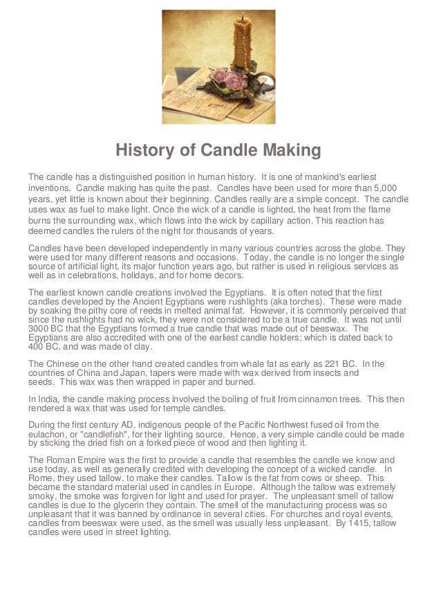 The history of candle making