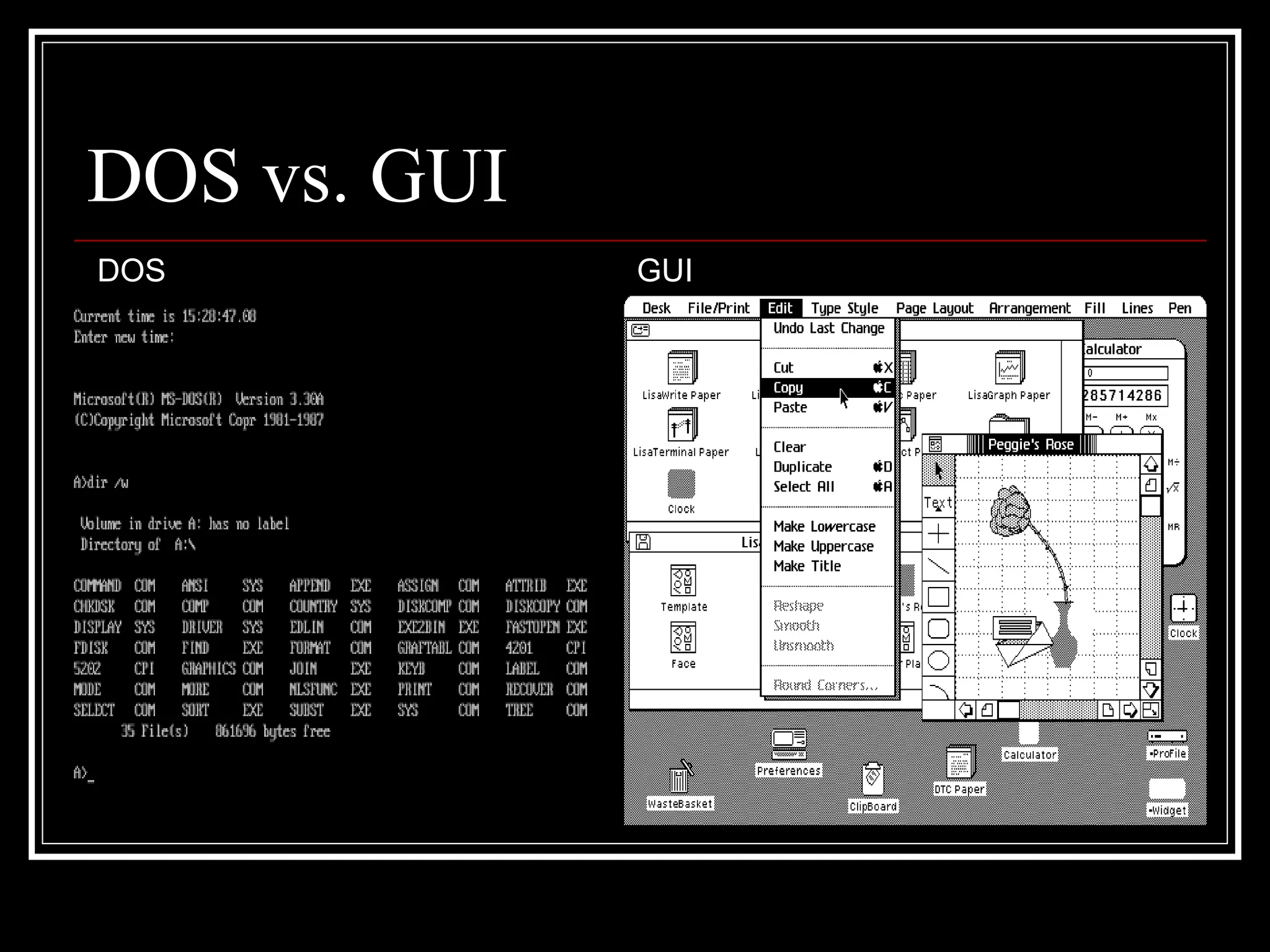 DOS vs. GUI DOS GUI 