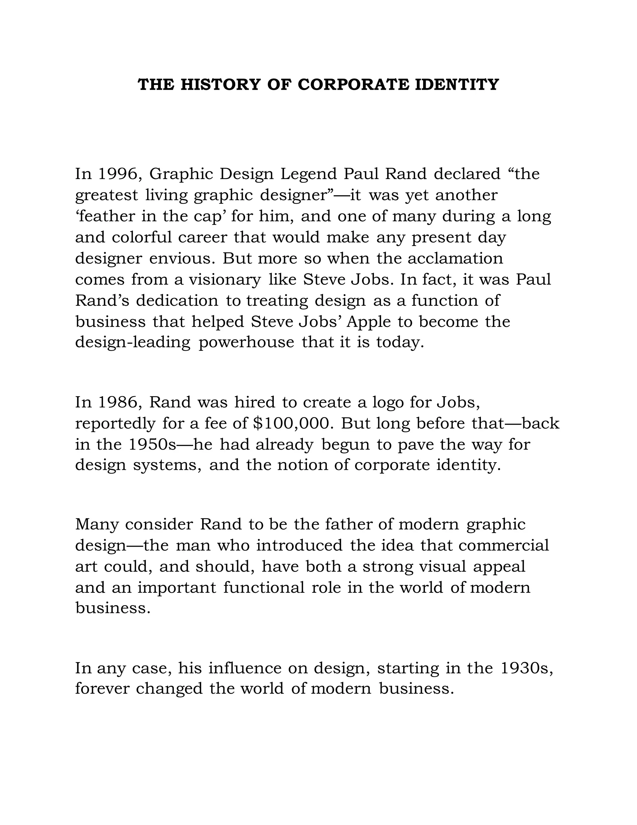 The history of corporate identity | DOCX