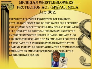 Michigan Whistleblowers Protection Act