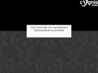 THE HISTORY OF FACEBOOK'S
DEVELOPER PLATFORM
 