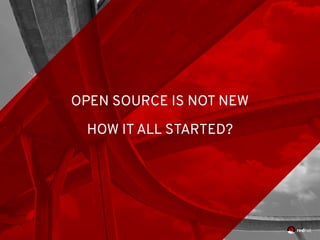 OPEN SOURCE IS NOT NEW
HOW IT ALL STARTED?
 