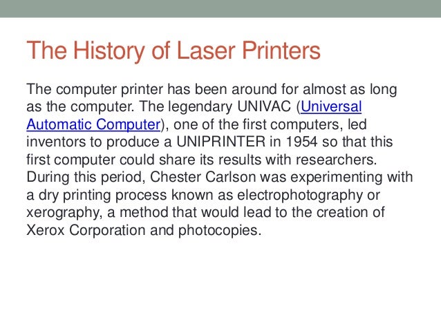 The history of laser printers