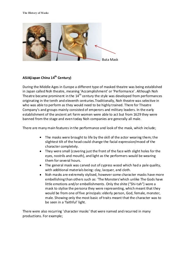 The history of masks