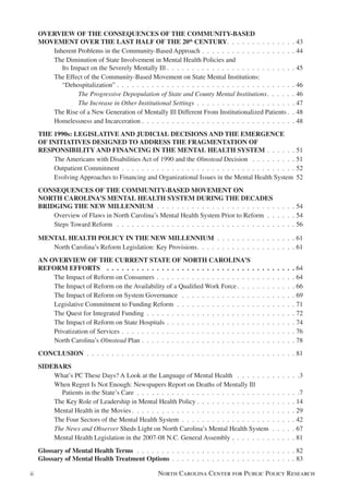 The History of Mental Health reform in North Carolina | PDF