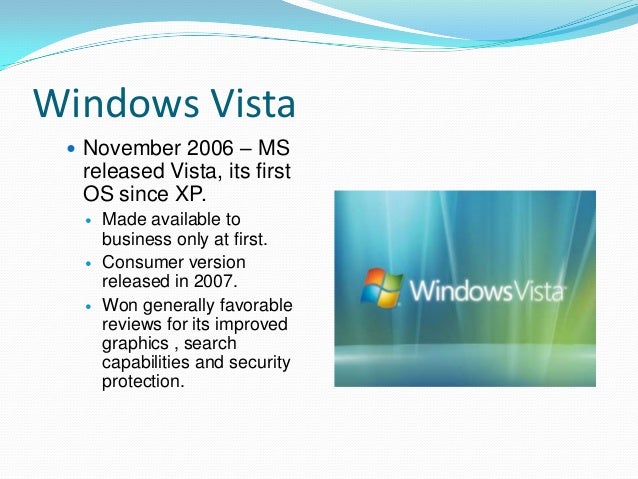 History Microsoft Vista
