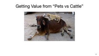 Getting Value from “Pets vs Cattle”
22
 