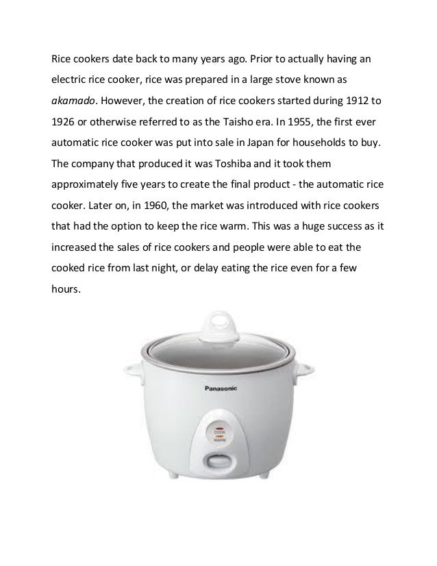 The history of rice cookers