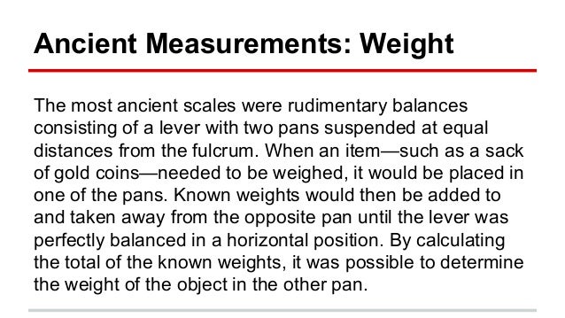 the history of scales measurements of weight