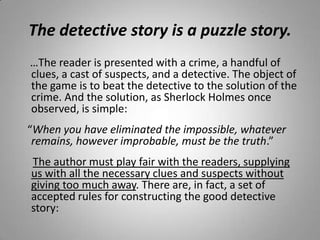 A History Of The Detective Story