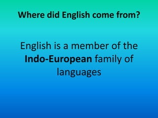 The History of the English Language | PPTX