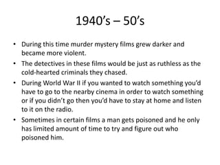 The history of the genre of murder mystery | PPTX