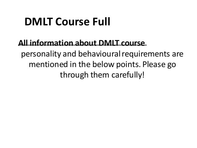 The history of what is the dmlt course dpmi agra PPT