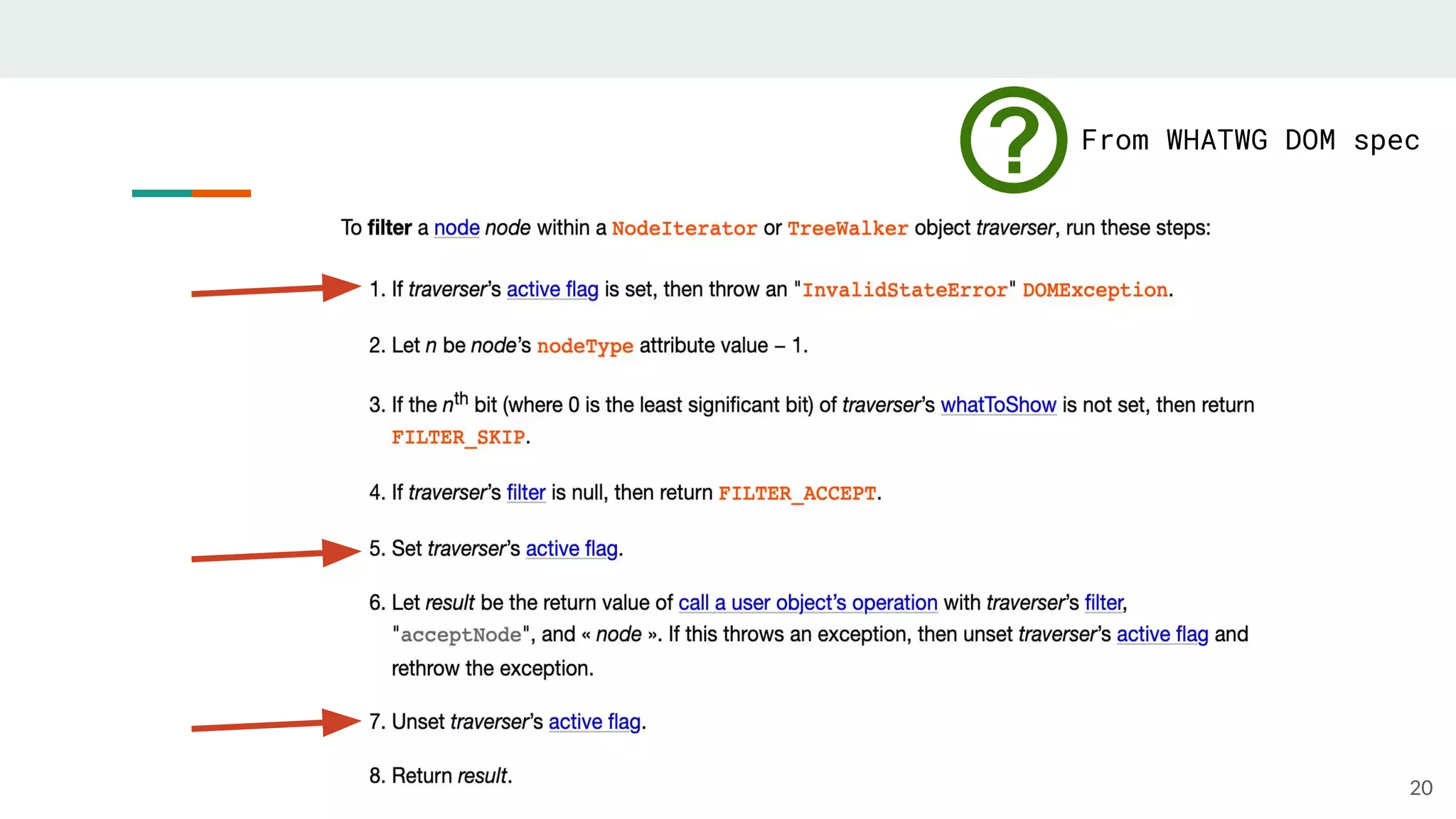 20
From WHATWG DOM spec
 