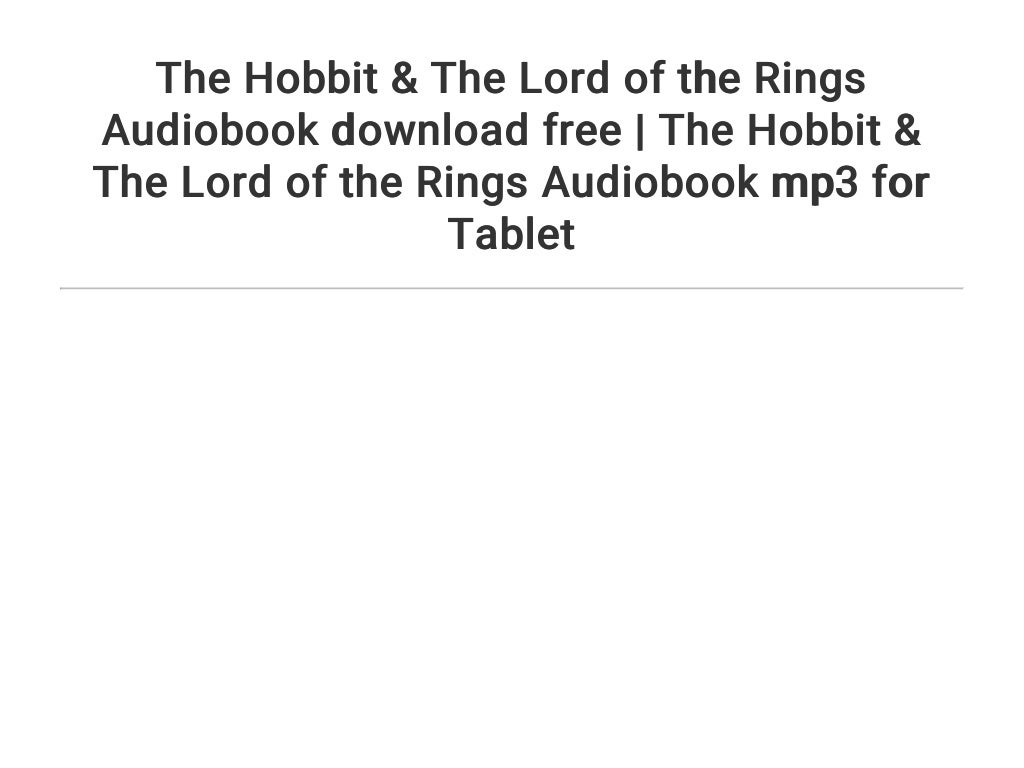 lord of the rings audiobook download free