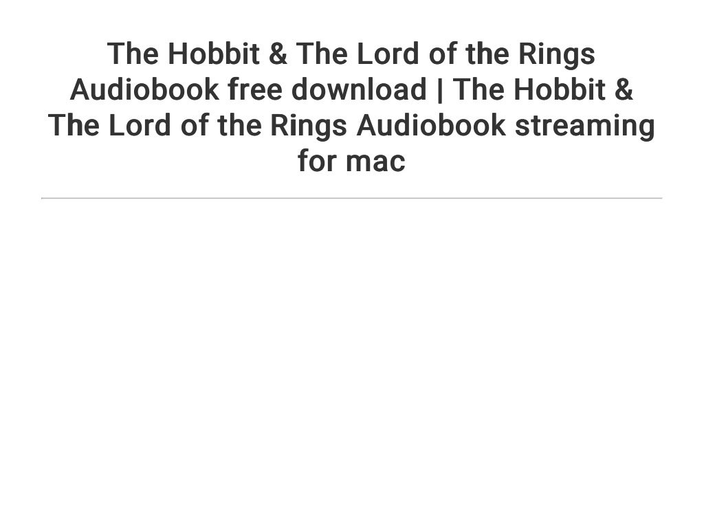 lord of the rings audiobook download free