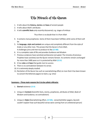 The Holy Quran in Brief | PDF