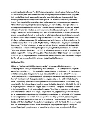 Senior Prophecy Example The holy spirit gift of prophecy | DOCX