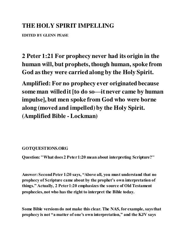 The Holy Spirit Impelling The Holy Spirit Impelling