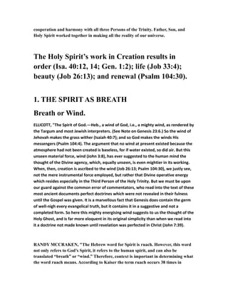 Containing Spirit The holy spirit in genesis 1 verse 2 | RTF