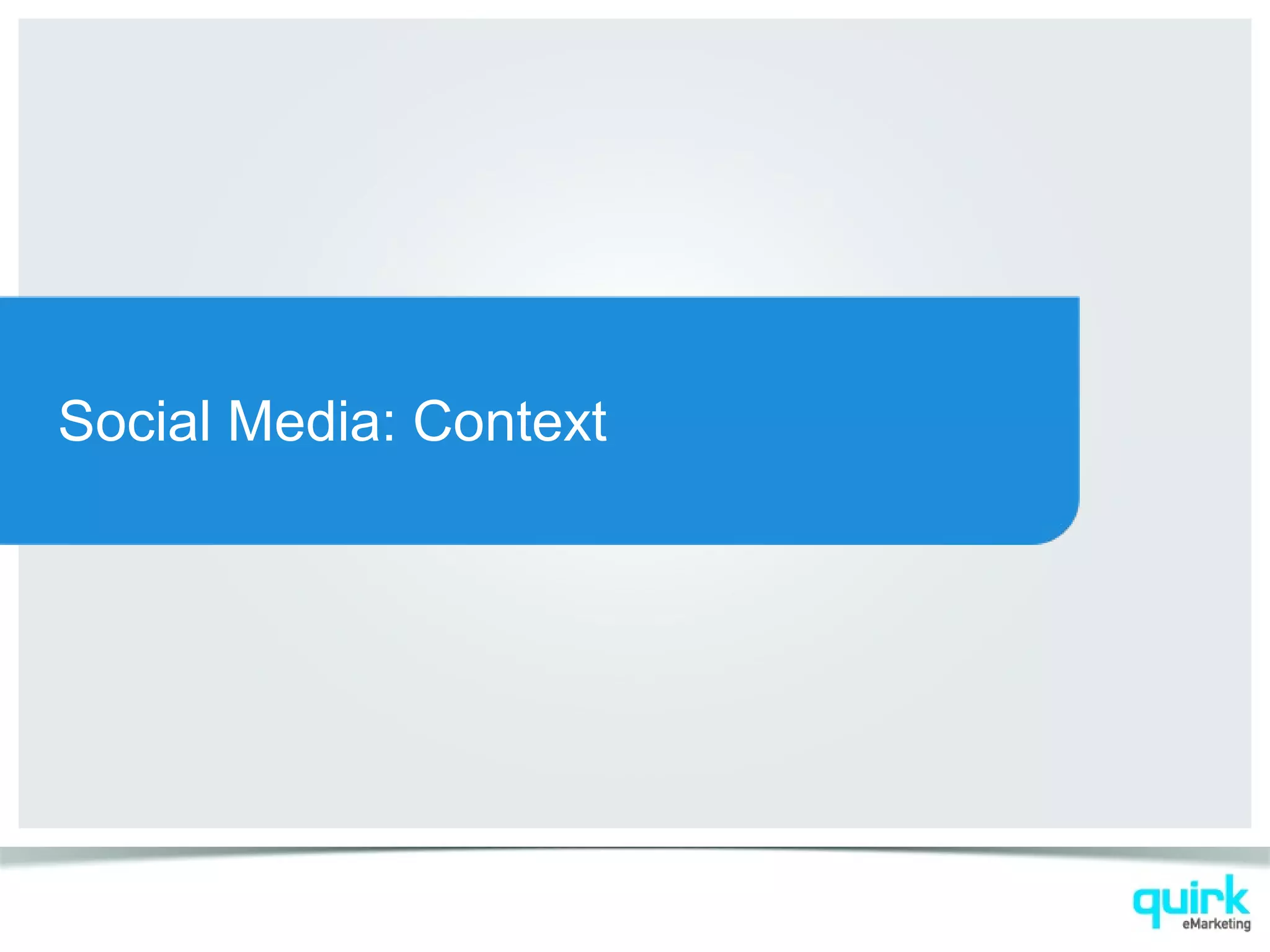 Social Media: Context
 