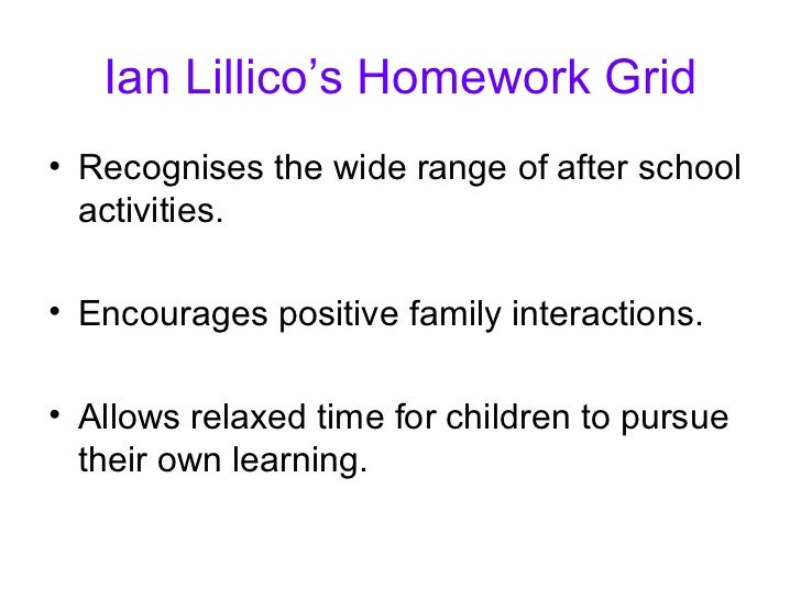 Ian lillico homework grids