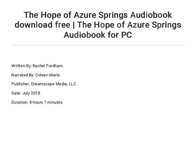 the hope of azure springs by rachel fordham the hope of azure springs by rachel fordham