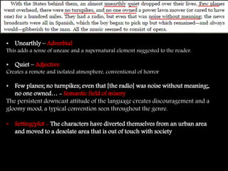 Horror Language The Horror Genre - English Language | PPTX