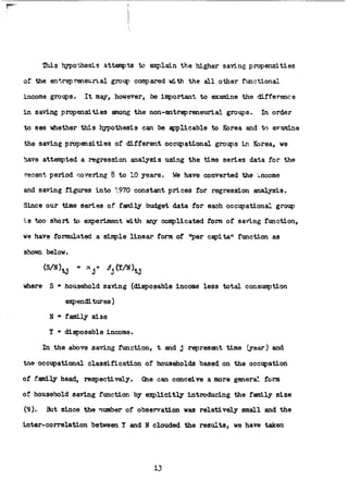 The Household Saving Behavior in Korea