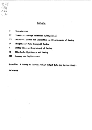 The Household Saving Behavior in Korea